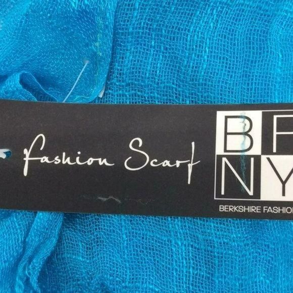 Berkshire Fashions blue sheer lightweight Wrap accessory Scarf 18x64 - Picture 5 of 5